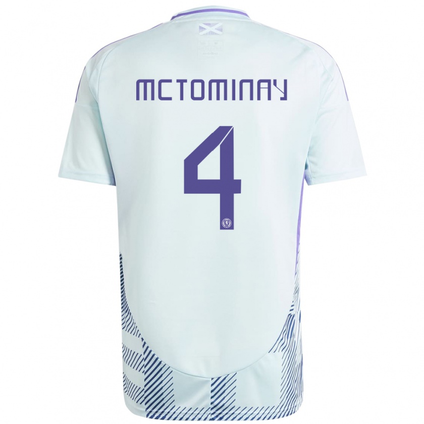 Kandiny Kinder Schottland Scott Mctominay #4 Helles Mintblau Auswärtstrikot Trikot 24-26 T-Shirt Österreich