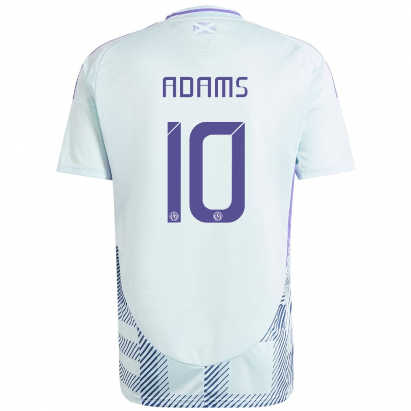 Kandiny Bambino Maglia Scotland Ché Adams #10 Blu Menta Chiaro Kit Gara Away 24-26 Maglietta