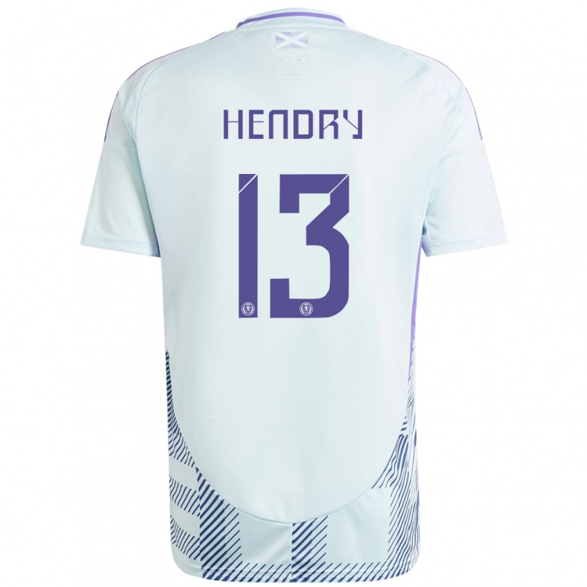 Kandiny Niño Camiseta Escocia Jack Hendry #13 Azul Menta Claro 2ª Equipación 24-26 La Camisa México