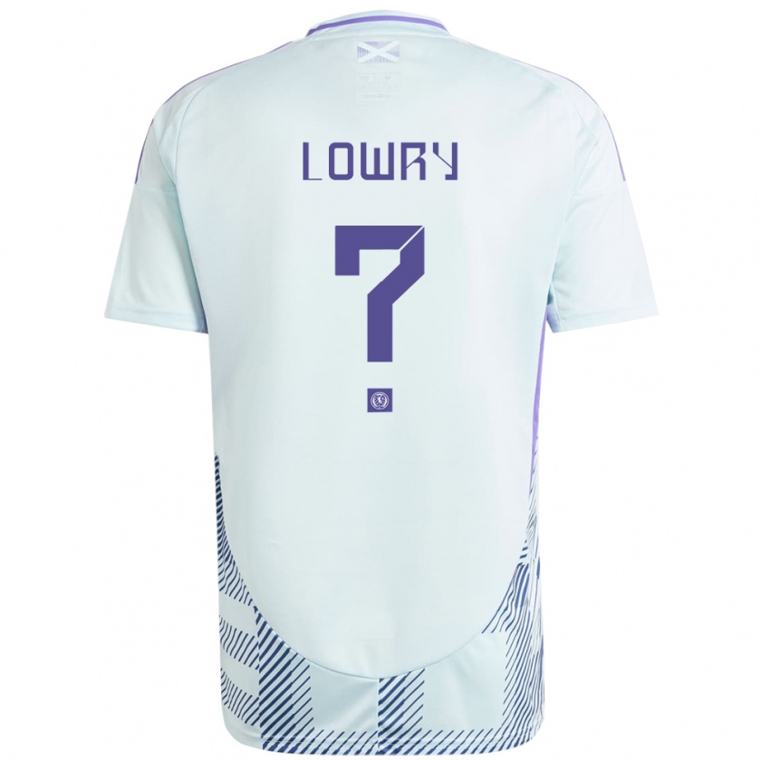 Kandiny Bambino Maglia Scotland Alex Lowry #0 Blu Menta Chiaro Kit Gara Away 24-26 Maglietta