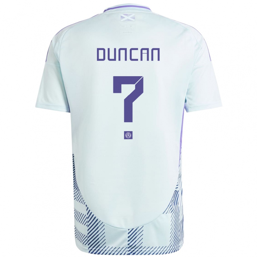 Kandiny Bambino Maglia Scotland Ryan Duncan #0 Blu Menta Chiaro Kit Gara Away 24-26 Maglietta