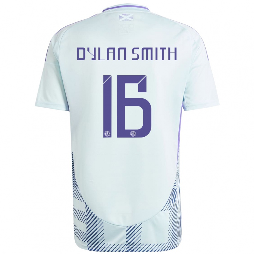 Kandiny Bambino Maglia Scotland Dylan Smith #16 Blu Menta Chiaro Kit Gara Away 24-26 Maglietta