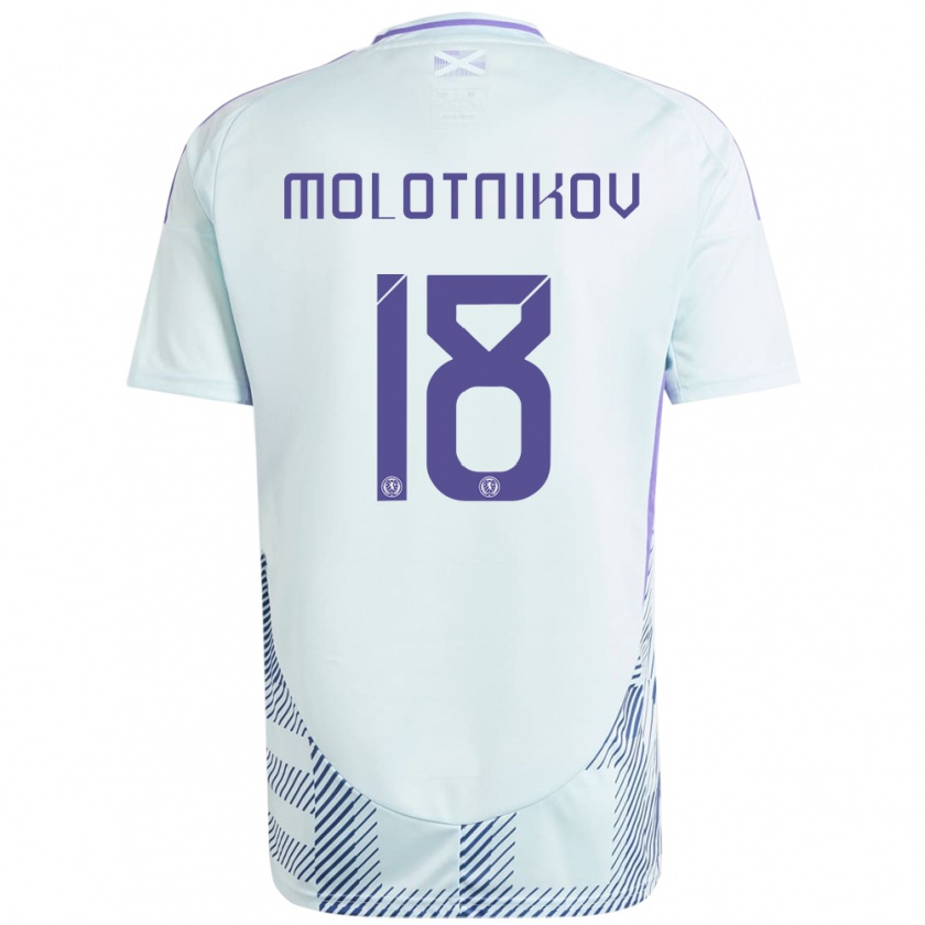 Kandiny Bambino Maglia Scotland Rudi Molotnikov #18 Blu Menta Chiaro Kit Gara Away 24-26 Maglietta