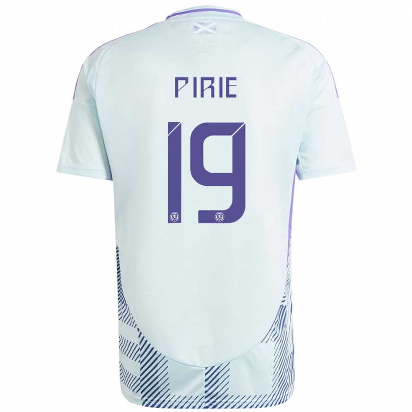 Kandiny Bambino Maglia Scotland Lewis Pirie #19 Blu Menta Chiaro Kit Gara Away 24-26 Maglietta