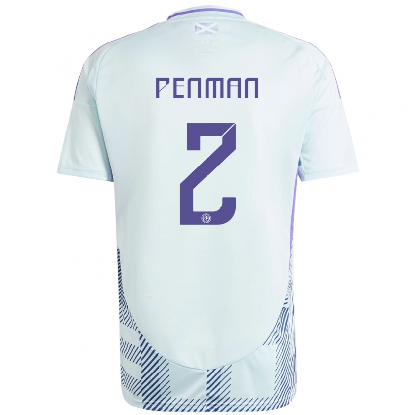 Kandiny Niño Camiseta Escocia Callum Penman #2 Azul Menta Claro 2ª Equipación 24-26 La Camisa México