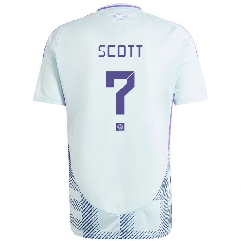 Kandiny Bambino Maglia Scotland Cameron Scott #0 Blu Menta Chiaro Kit Gara Away 24-26 Maglietta