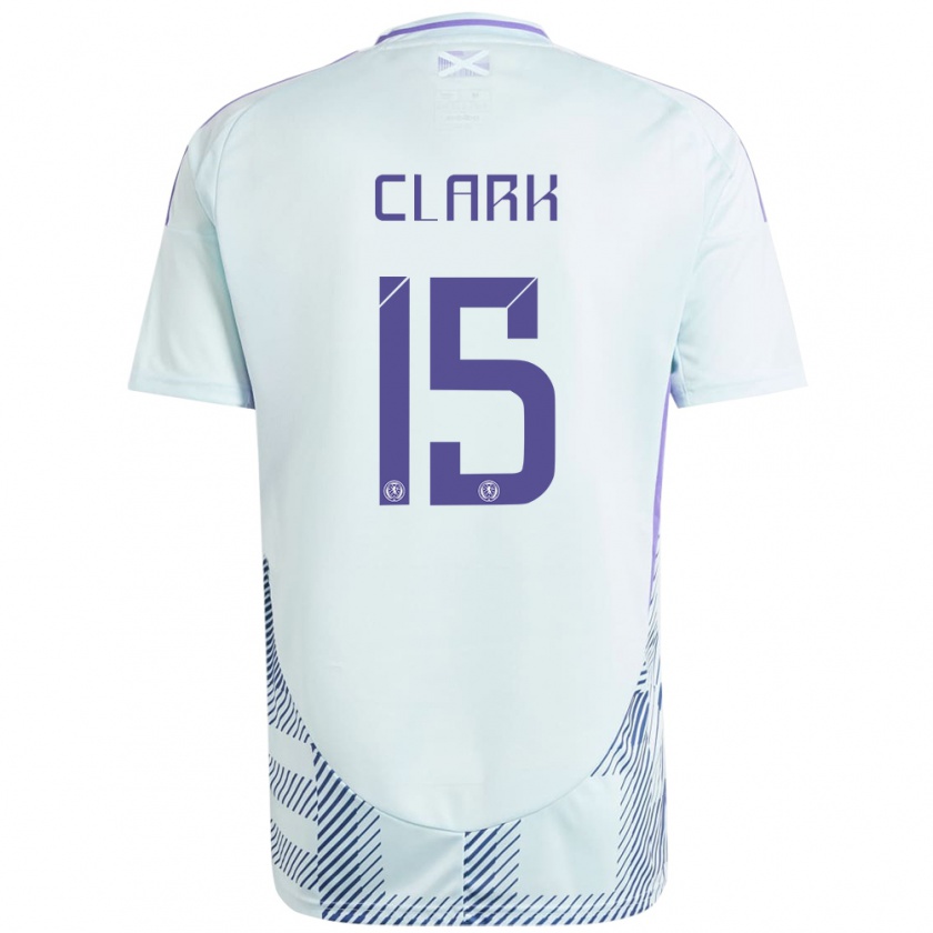 Kandiny Niño Camiseta Escocia Jenna Clark #15 Azul Menta Claro 2ª Equipación 24-26 La Camisa México