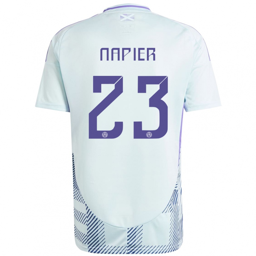 Kandiny Bambino Maglia Scotland Jamie-Lee Napier #23 Blu Menta Chiaro Kit Gara Away 24-26 Maglietta