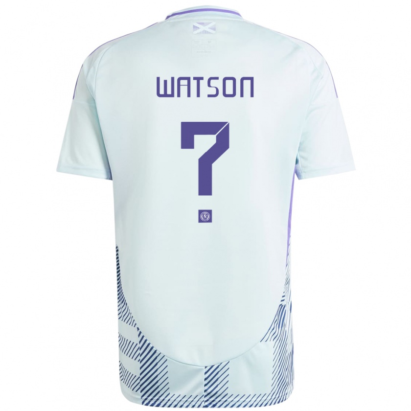 Kandiny Bambino Maglia Scotland Emma Watson #0 Blu Menta Chiaro Kit Gara Away 24-26 Maglietta