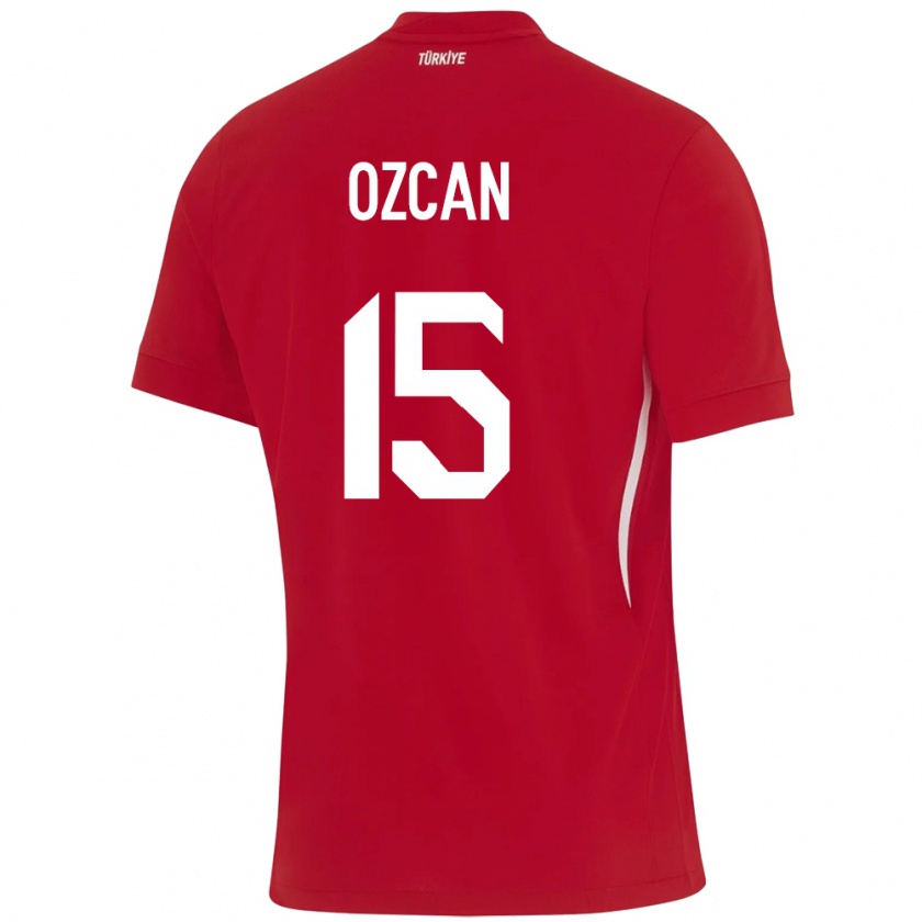 Kandiny Bambino Maglia Turchia Salih Özcan #15 Rosso Kit Gara Away 24-26 Maglietta