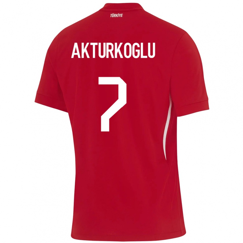 Kandiny Kinderen Turkije Kerem Aktürkoğlu #7 Rood Uitshirt Uittenue 24-26 T-Shirt België