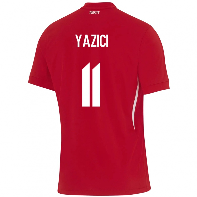 Kandiny Kinderen Turkije Yusuf Yazıcı #11 Rood Uitshirt Uittenue 24-26 T-Shirt