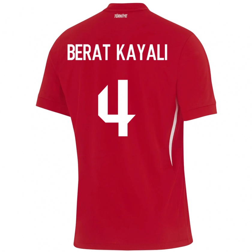 Kandiny Kinderen Turkije Hasan Berat Kayalı #4 Rood Uitshirt Uittenue 24-26 T-Shirt