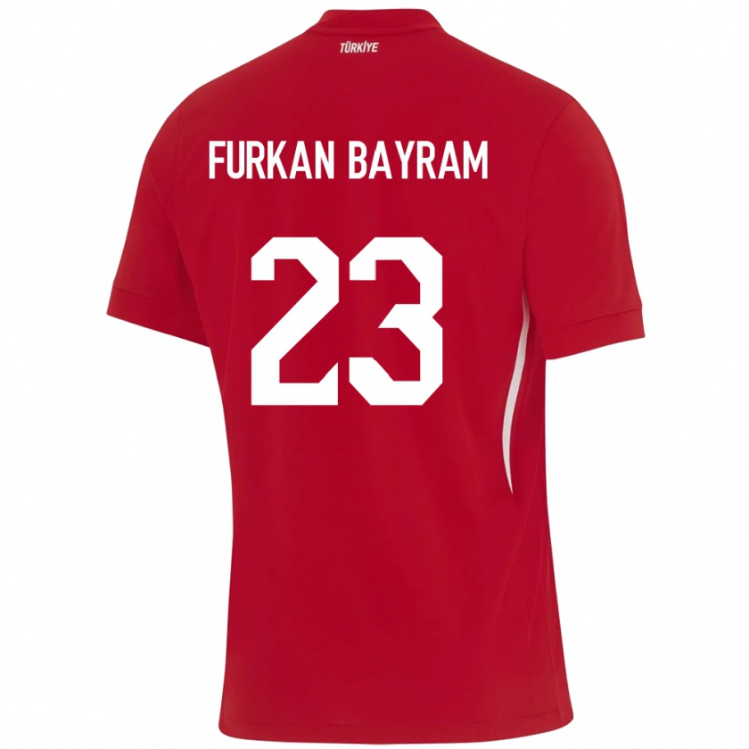 Kandiny Kinder Türkei Mert Furkan Bayram #23 Rot Auswärtstrikot Trikot 24-26 T-Shirt Österreich