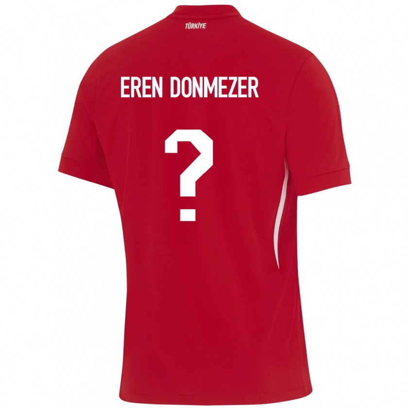 Kandiny Kinderen Turkije Deniz Eren Dönmezer #0 Rood Uitshirt Uittenue 24-26 T-Shirt