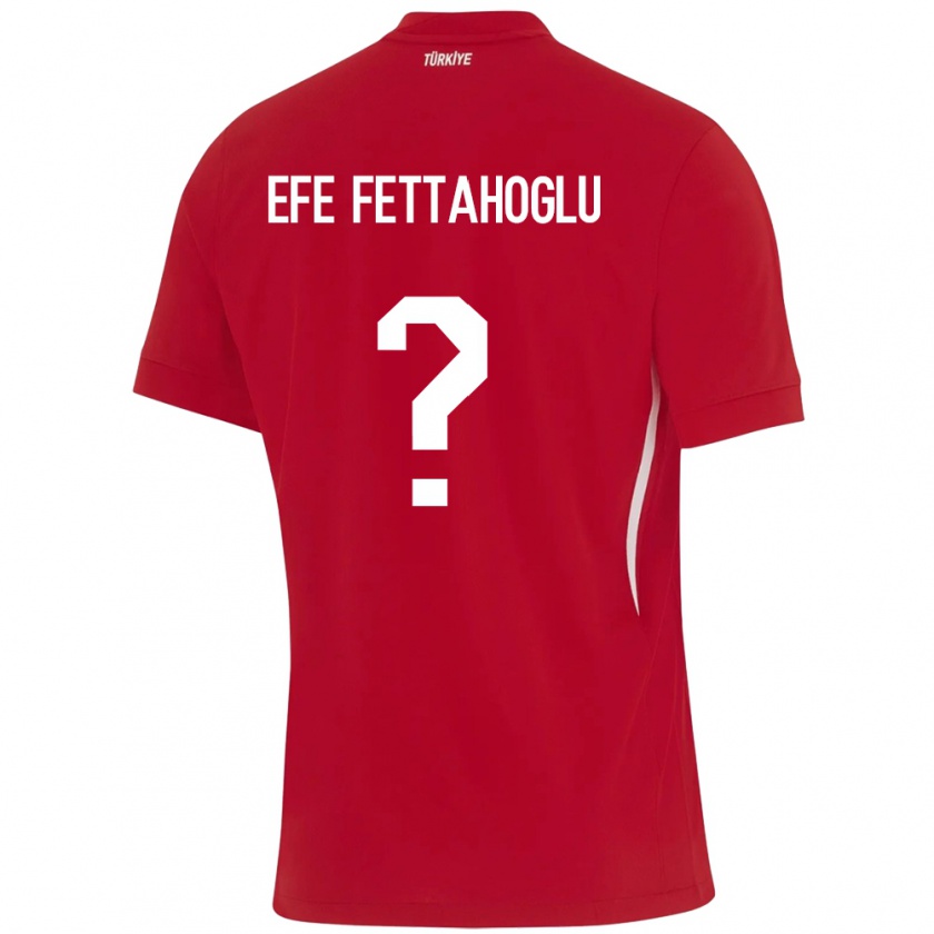 Kandiny Bambino Maglia Turchia Adnan Efe Fettahoğlu #0 Rosso Kit Gara Away 24-26 Maglietta