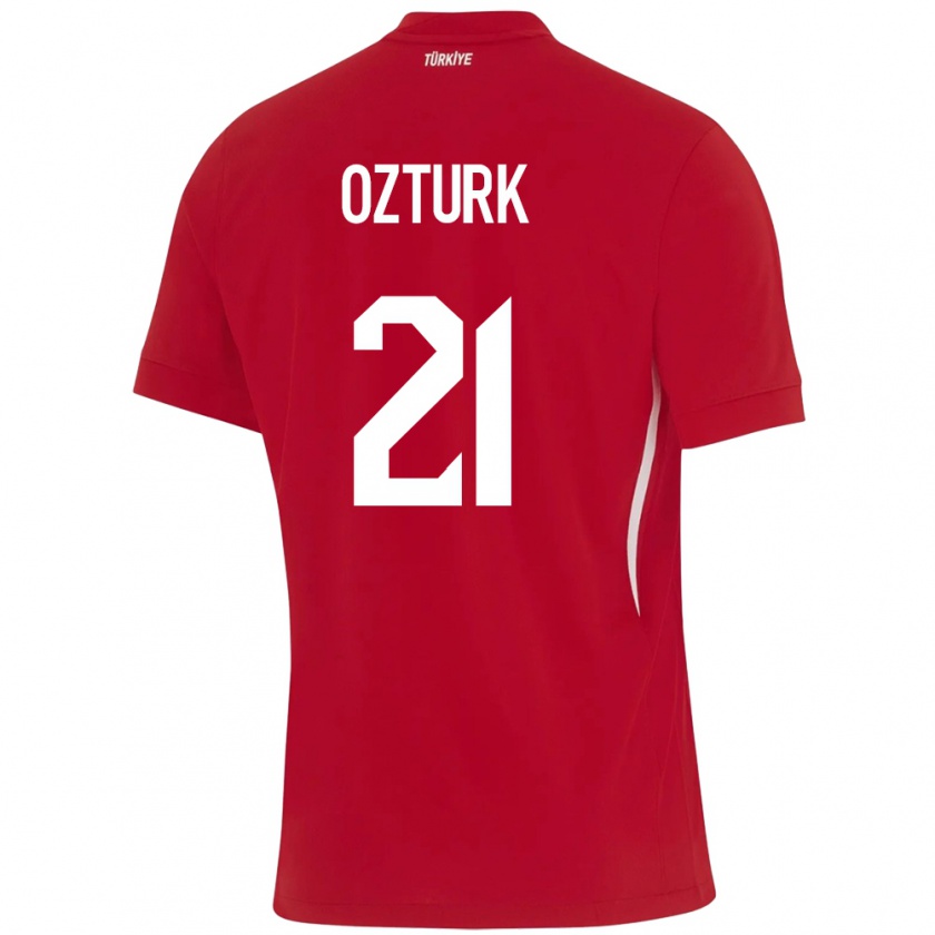 Kandiny Bambino Maglia Turchia Melike Öztürk #21 Rosso Kit Gara Away 24-26 Maglietta