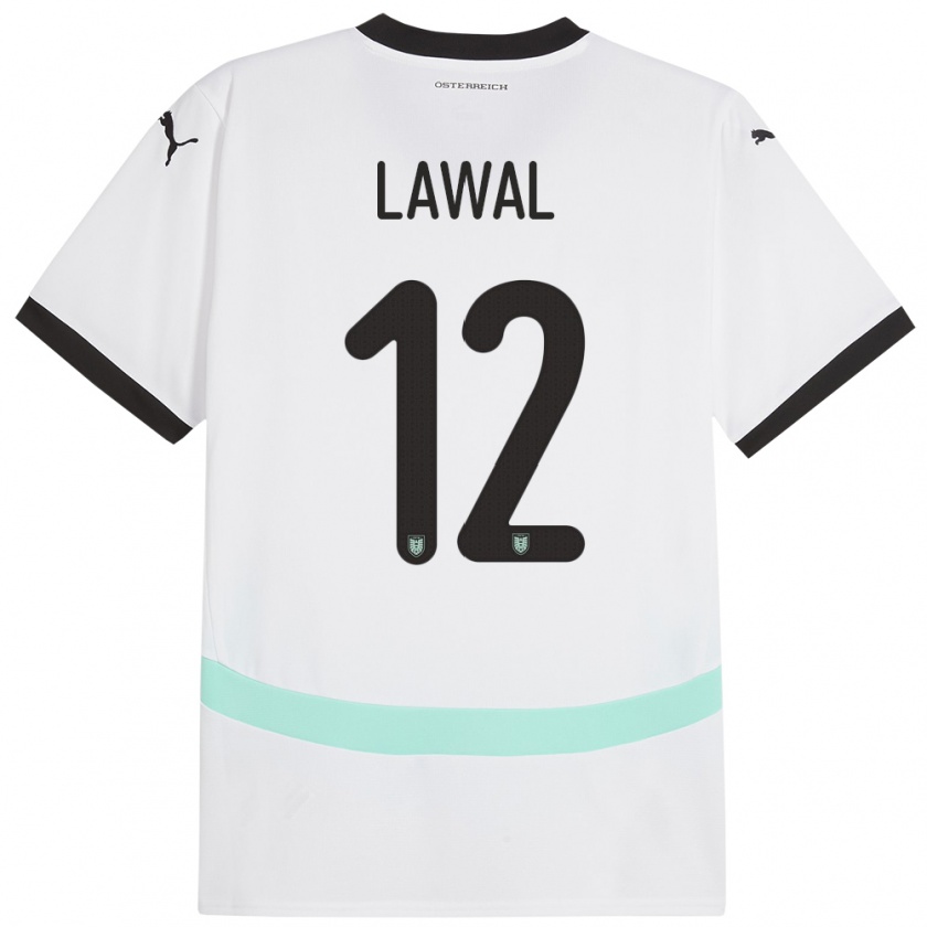 Kandiny Kinder Österreich Tobias Lawal #12 Weiß Auswärtstrikot Trikot 24-26 T-Shirt Österreich