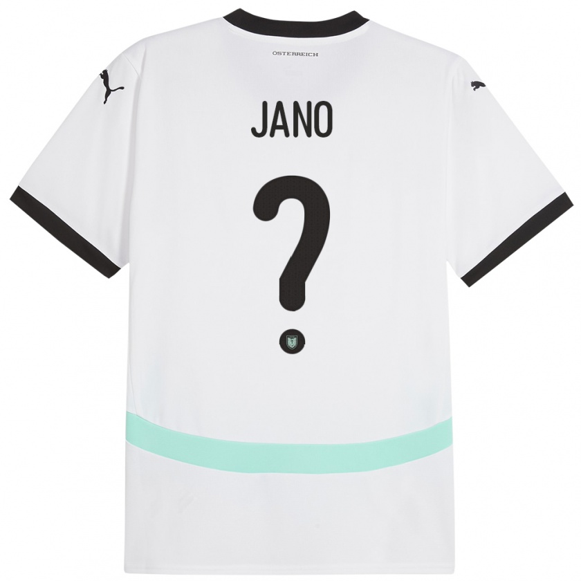 Kandiny Bambino Maglia Austria Zeteny Jano #0 Bianco Kit Gara Away 24-26 Maglietta