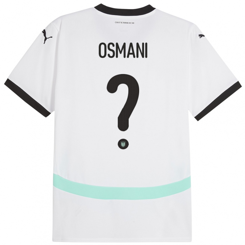 Kandiny Bambino Maglia Austria Tristan Osmani #0 Bianco Kit Gara Away 24-26 Maglietta