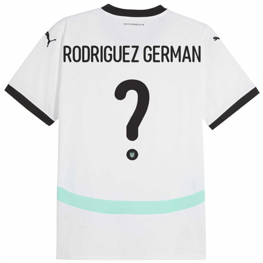 Kandiny Kinderen Oostenrijk Ryan Rodriguez German #0 Wit Uitshirt Uittenue 24-26 T-Shirt België