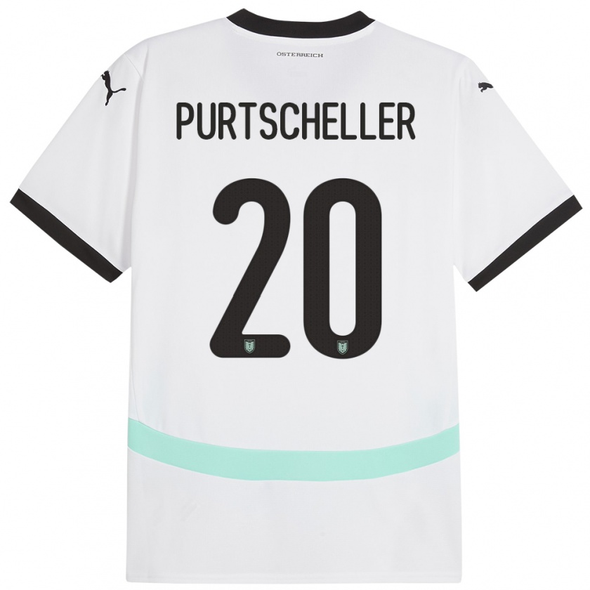 Kandiny Niño Camiseta Austria Lilli Purtscheller #20 Blanco 2ª Equipación 24-26 La Camisa