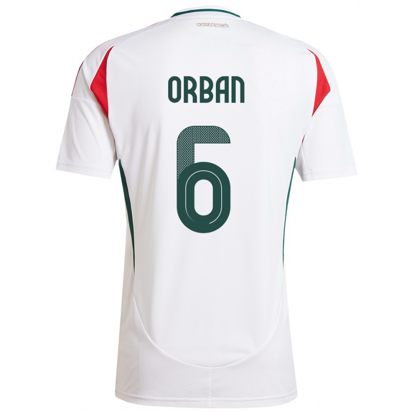 Kandiny Niño Camiseta Hungría Willi Orbán #6 Blanco 2ª Equipación 24-26 La Camisa