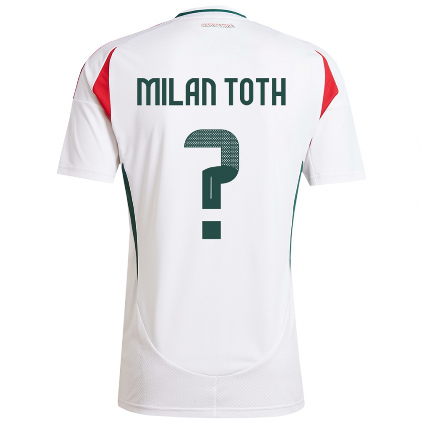 Kandiny Bambino Maglia Ungheria Milán Tóth #0 Bianco Kit Gara Away 24-26 Maglietta