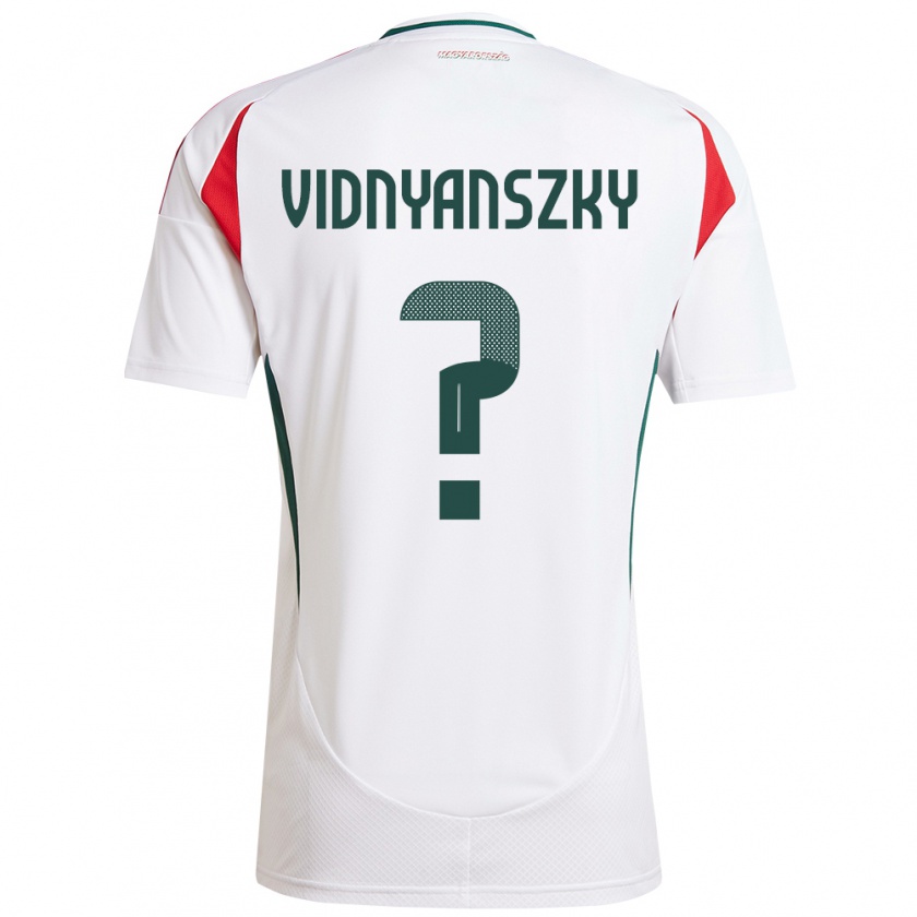 Kandinyキッズハンガリーmátyás Vidnyánszky#0白アウェイシャツ24-26ジャージーユニフォーム