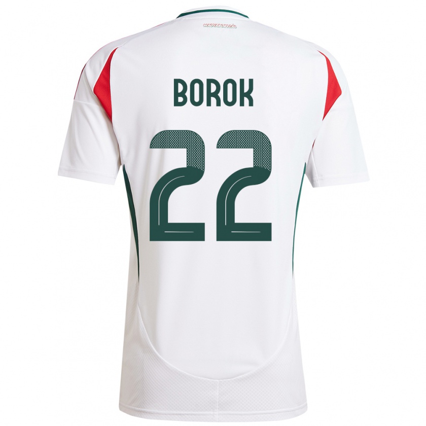 Kandiny Bambino Maglia Ungheria Dorina Borók #22 Bianco Kit Gara Away 24-26 Maglietta