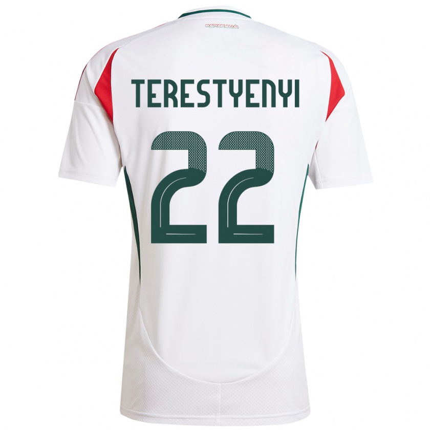 Kandiny Bambino Maglia Ungheria Anna Terestyényi #22 Bianco Kit Gara Away 24-26 Maglietta