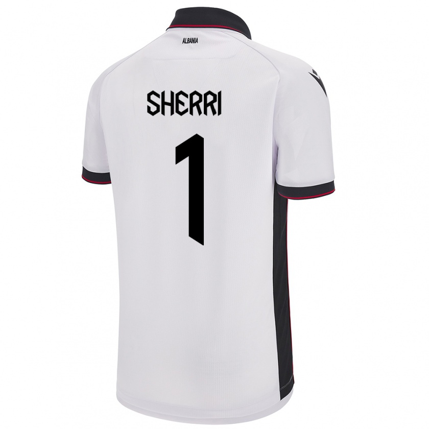 Kandiny Bambino Maglia Albania Alen Sherri #1 Bianco Kit Gara Away 24-26 Maglietta