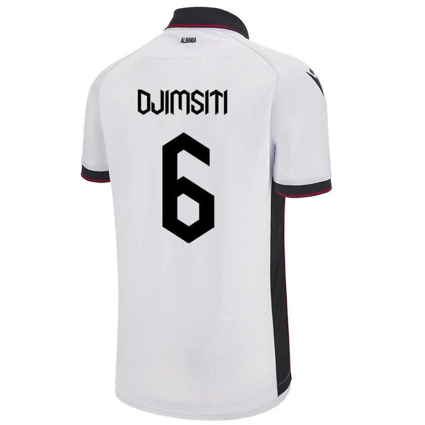 Kandiny Bambino Maglia Albania Berat Djimsiti #6 Bianco Kit Gara Away 24-26 Maglietta