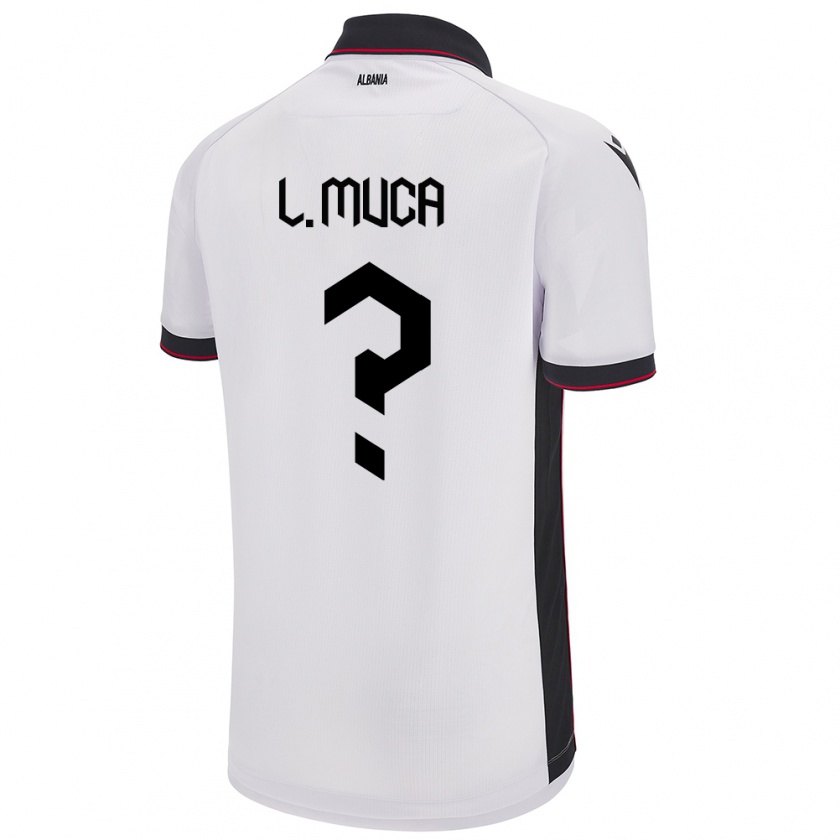 Kandiny Bambino Maglia Albania Leonard Muca #0 Bianco Kit Gara Away 24-26 Maglietta