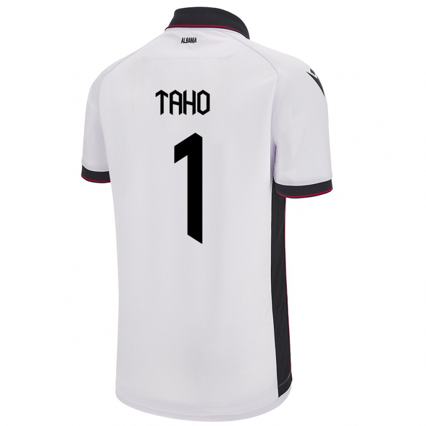 Kandiny Bambino Maglia Albania Alain Taho #1 Bianco Kit Gara Away 24-26 Maglietta