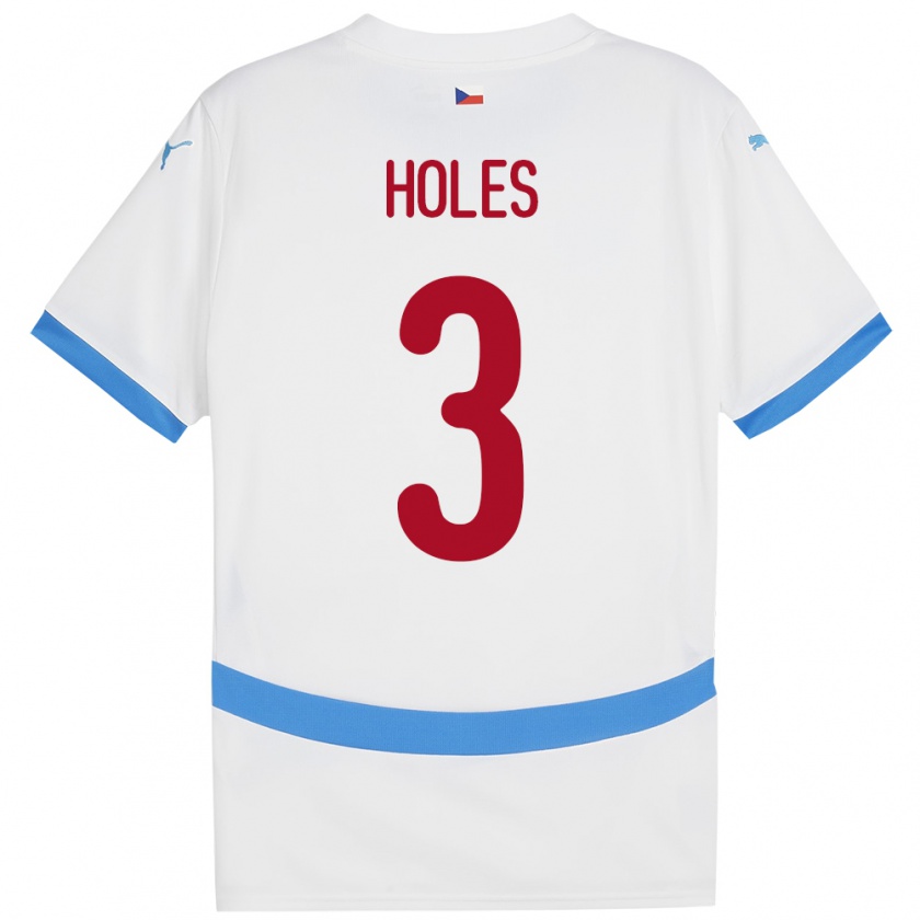 Kandiny Bambino Maglia Cechia Tomas Holes #3 Bianco Kit Gara Away 24-26 Maglietta