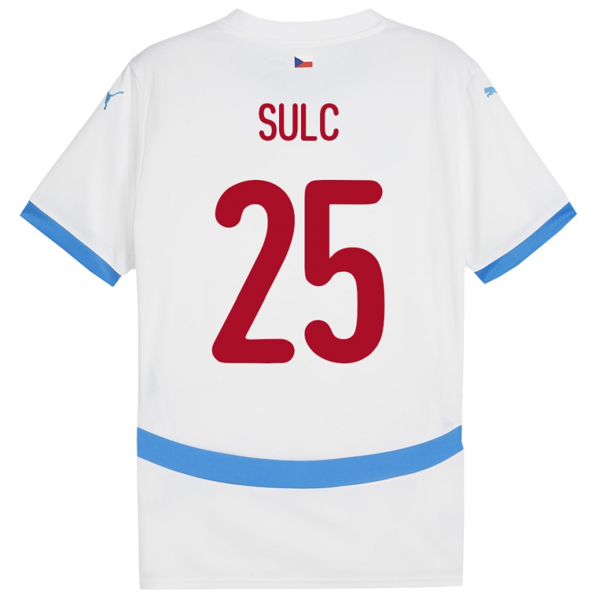 Kandiny Bambino Maglia Cechia Pavel Sulc #25 Bianco Kit Gara Away 24-26 Maglietta