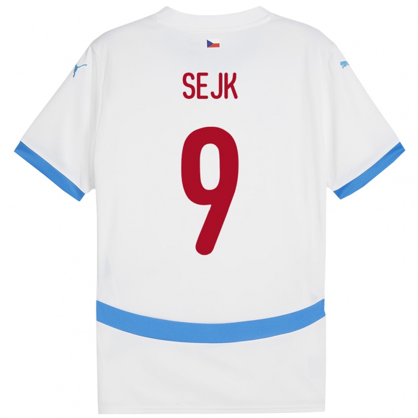 Kandiny Bambino Maglia Cechia Vaclav Sejk #9 Bianco Kit Gara Away 24-26 Maglietta