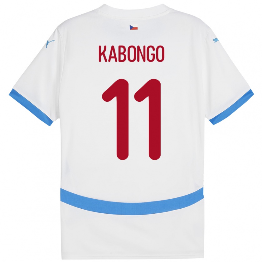 Kandiny Bambino Maglia Cechia Christophe Kabongo #11 Bianco Kit Gara Away 24-26 Maglietta