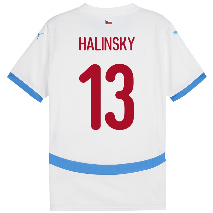 Kandiny Bambino Maglia Cechia Denis Halinsky #13 Bianco Kit Gara Away 24-26 Maglietta