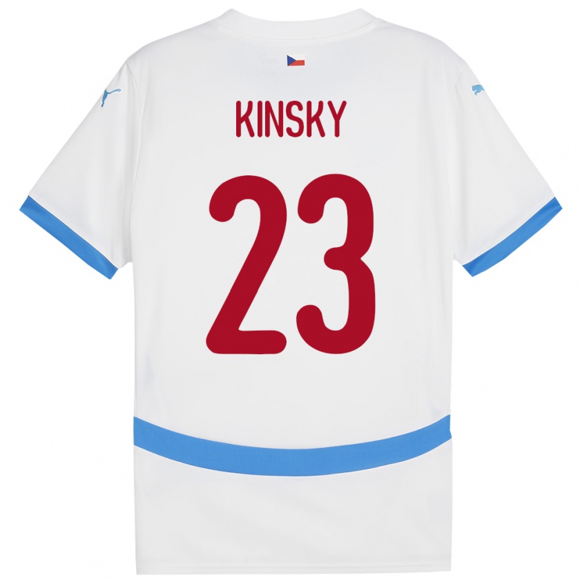 KandinyキッズチェコAntonin Kinsky#23白アウェイシャツ24-26ジャージーユニフォーム