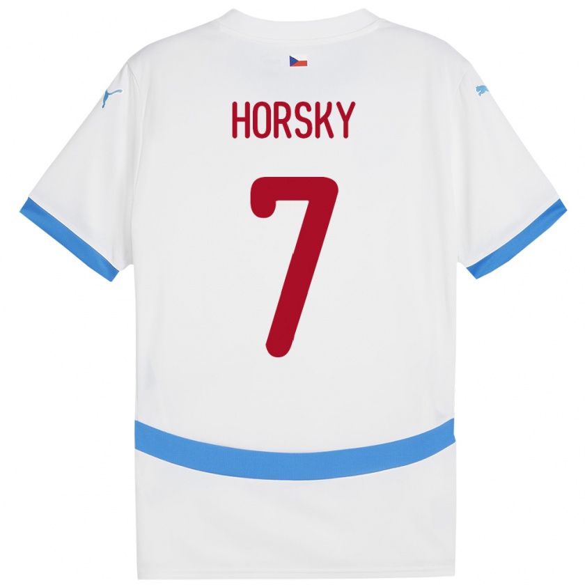 Kandiny Kinder Tschechien Filip Horsky #7 Weiß Auswärtstrikot Trikot 24-26 T-Shirt Österreich