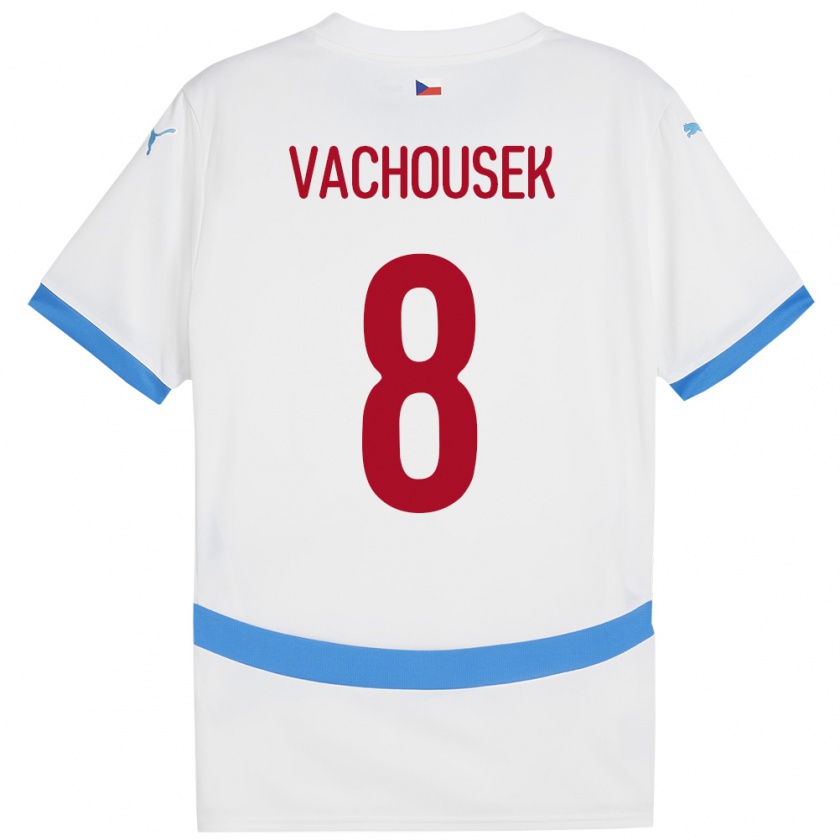 Kandiny Bambino Maglia Cechia Tadeas Vachousek #8 Bianco Kit Gara Away 24-26 Maglietta