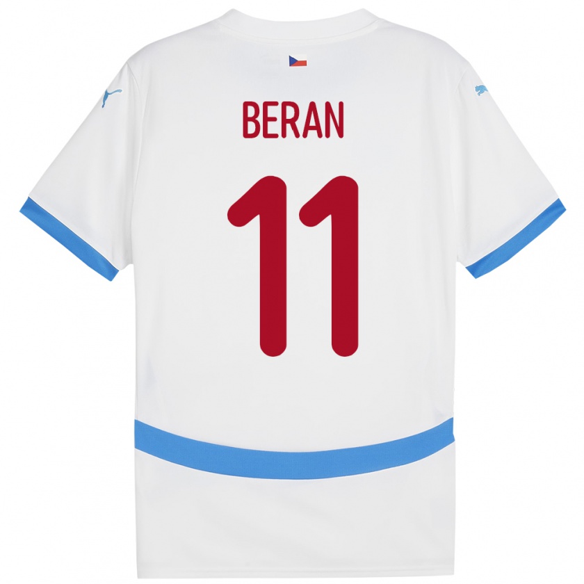 Kandiny Bambino Maglia Cechia Stepan Beran #11 Bianco Kit Gara Away 24-26 Maglietta