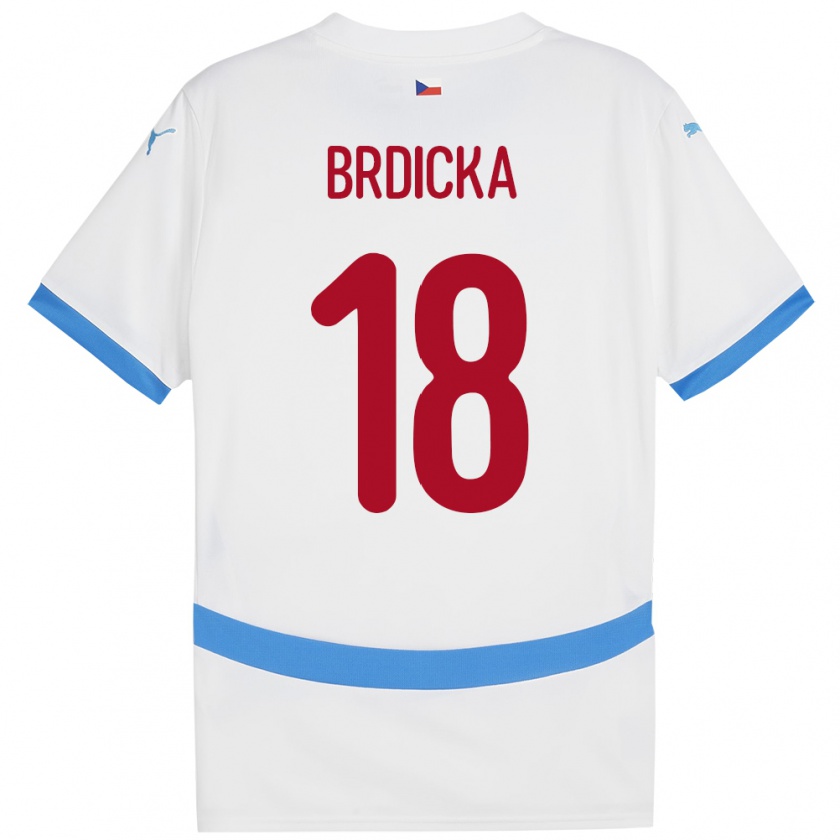 Kandiny Kinder Tschechien Filip Brdicka #18 Weiß Auswärtstrikot Trikot 24-26 T-Shirt Österreich