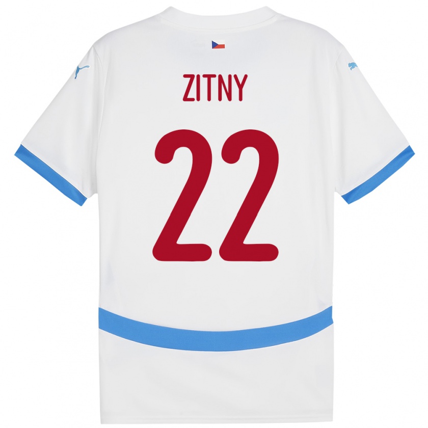 Kandiny Kinderen Tsjechië Matej Zitny #22 Wit Uitshirt Uittenue 24-26 T-Shirt