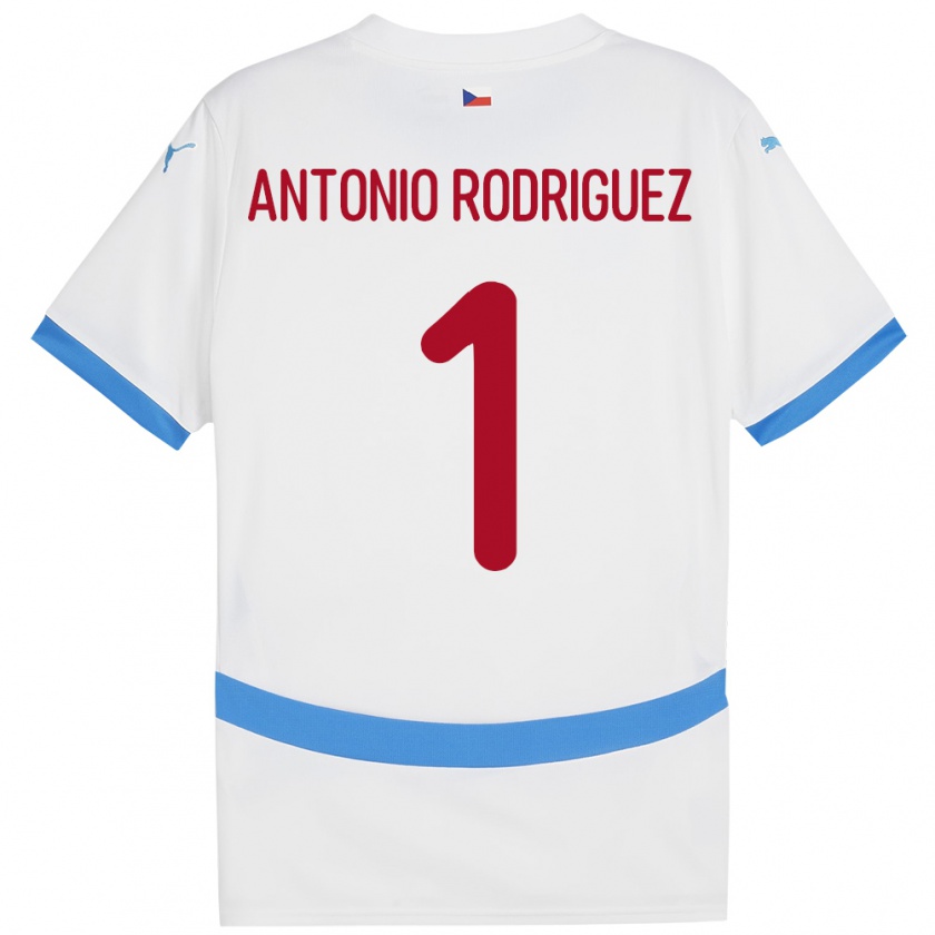 Kandiny Kinderen Tsjechië Pedro Antonio Rodriguez #1 Wit Uitshirt Uittenue 24-26 T-Shirt