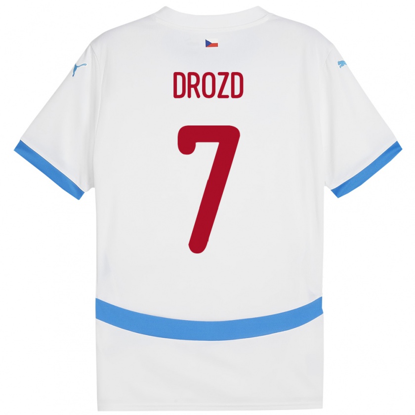 Kandiny Bambino Maglia Cechia Simon Drozd #7 Bianco Kit Gara Away 24-26 Maglietta