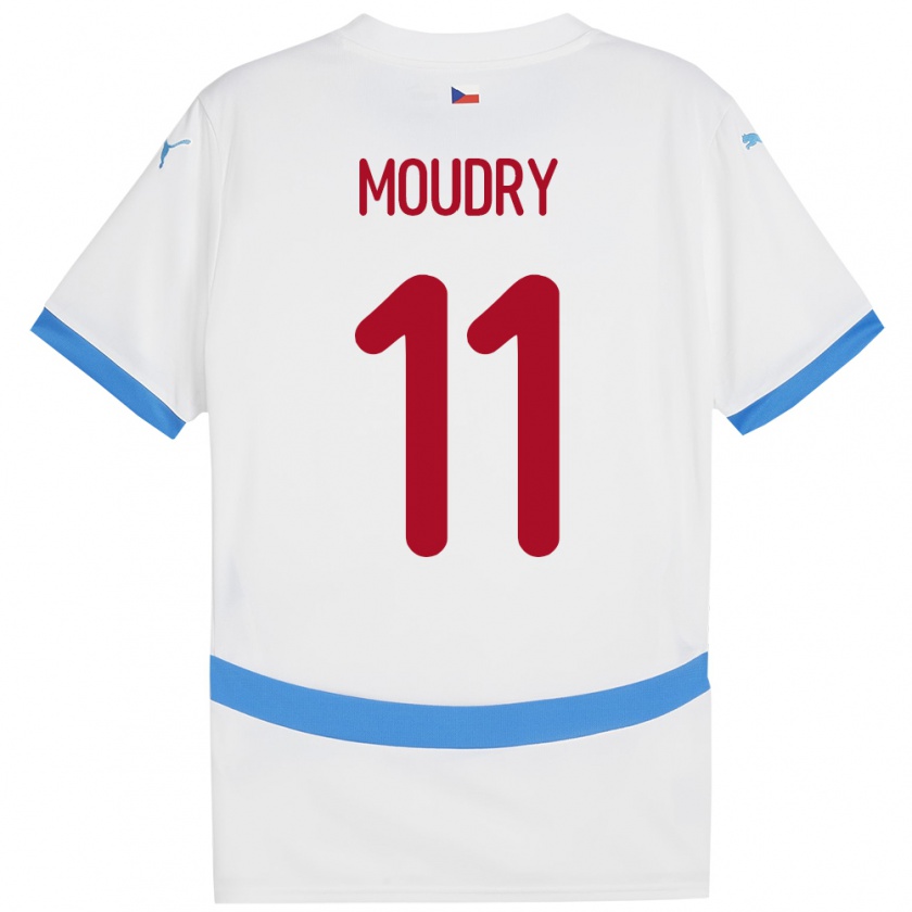 Kandiny Kinder Tschechien Lukas Moudry #11 Weiß Auswärtstrikot Trikot 24-26 T-Shirt Österreich