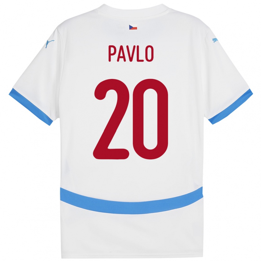 Kandiny Bambino Maglia Cechia Simon Pavlo #20 Bianco Kit Gara Away 24-26 Maglietta